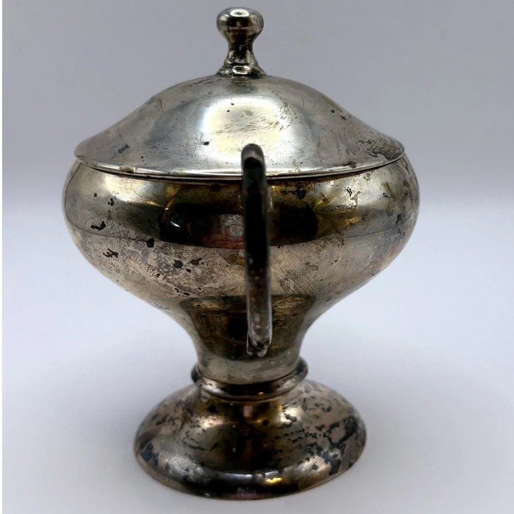 Vtg Silver Plated Teapot Towle William Adams Moody Aged Patina Vermial Gold Wash